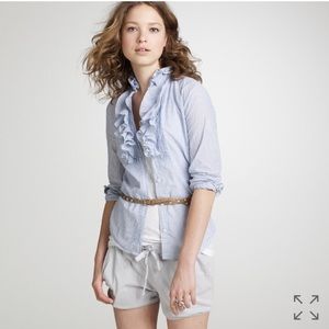 J. Crew Francis ruffle stripe shirt